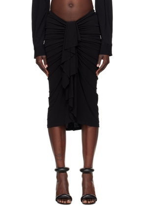 Christopher Esber Black Vivenda Drape Midi Skirt