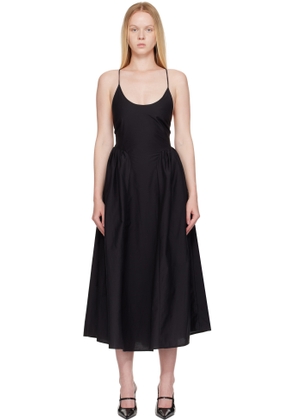 Silk Laundry Black Dive Midi Dress