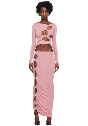 TYRELL SSENSE Exclusive Pink Long Sleeve T-Shirt & Midi Skirt Set