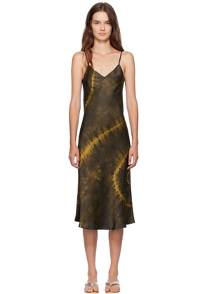 Silk Laundry Brown 90s Slip Midi Dress