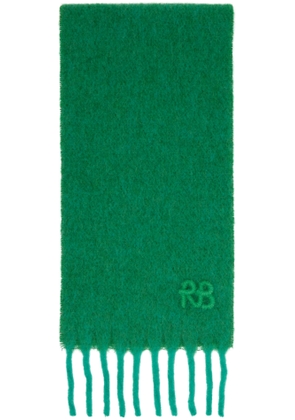 Ruslan Baginskiy Green Fringed Alpaca-Blend Mid Scarf