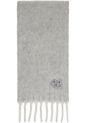 Ruslan Baginskiy Gray Fringed Alpaca-Blend Mid Scarf