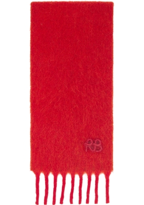 Ruslan Baginskiy Red Fringed Alpaca-Blend Mid Scarf