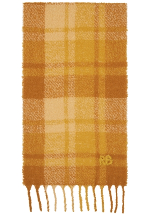 Ruslan Baginskiy Yellow Check Print Scarf