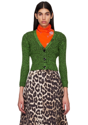 GANNI Green Cropped Cardigan