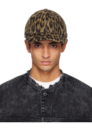 Lanvin Brown Leopard Print Cap