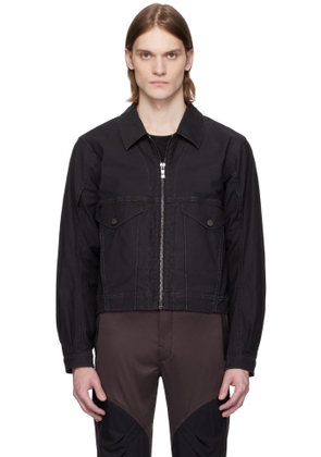 A. A. Spectrum Black Westwind Slim Trucker Jacket