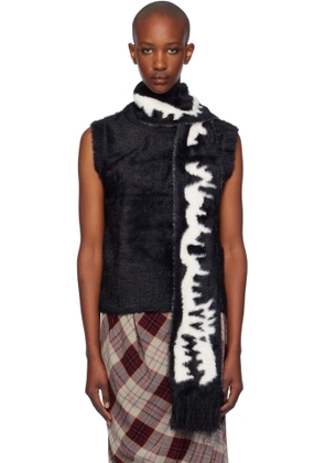 Charles Jeffrey LOVERBOY Black Fluffy Scarf Vest