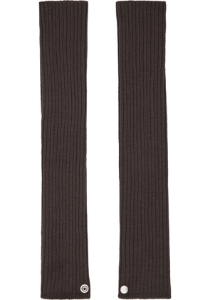 Rick Owens Brown Concordians Rasato Knit Arm Warmers