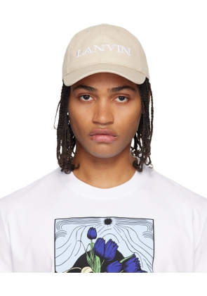 Lanvin Beige 'LANVIN' Cotton Cap