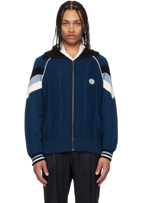RICE NINE TEN Blue Knitting Track Jacket