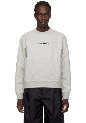 ADER error Gray Crystal-Cut Sweatshirt