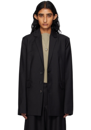 BAMBOU ROGER KWONG Black Wool & Mohair Fitted Blazer