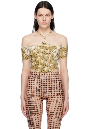 KNWLS Yellow & Black CHK Leotard Bodysuit