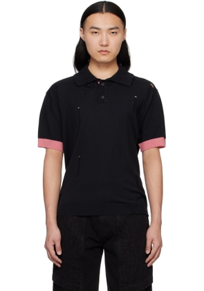 Andersson Bell Black Damaged Polo