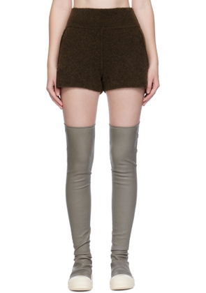 Rick Owens Brown Concordians Alpaca Knit Shorts