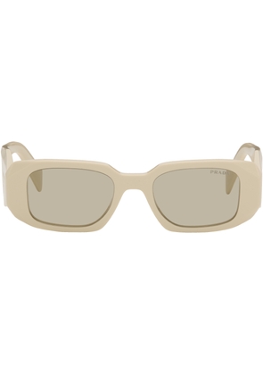 Prada Eyewear Off-White Symbole Rectangular Sunglasses