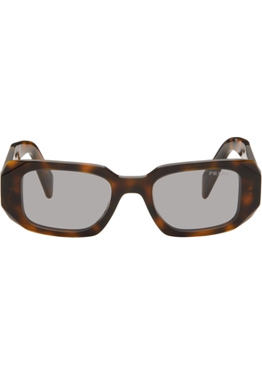 Prada Eyewear Brown Symbole Rectangular Sunglasses