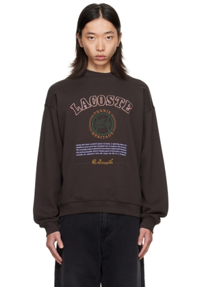 Lacoste Brown Embroidery Fleece Heritage Sweatshirt