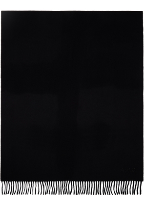 A.P.C. Black Alix Embroidered Scarf