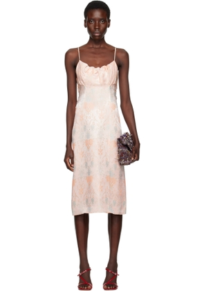 Dries Van Noten Pink Jacquard Midi Dress