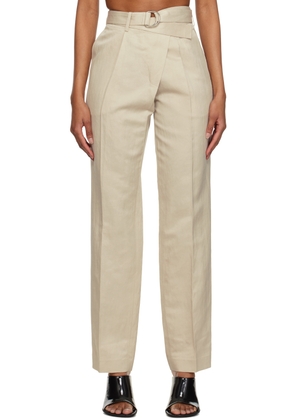 Helmut Lang Beige Wrap Trousers
