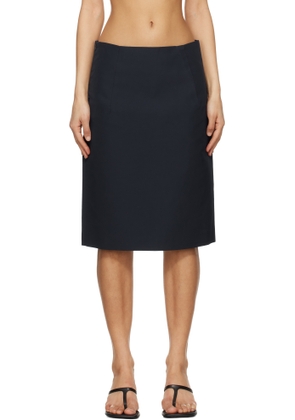 LII Navy Stiff Midi Skirt