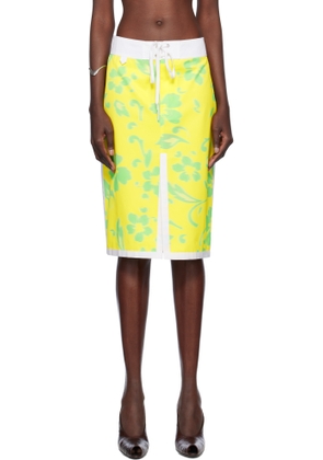 Julie Kegels Yellow Pencil Midi Skirt