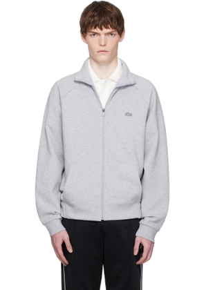 Lacoste Gray Double Faced Jersey Zip-Up Sweatshirt