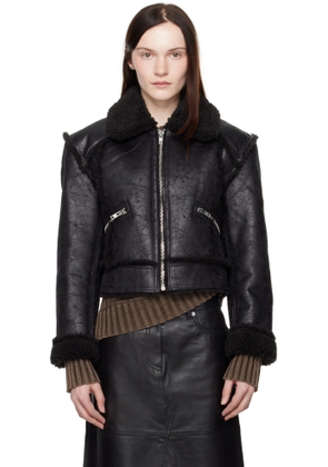 Stand Studio Black Nyrah Faux-Leather Jacket
