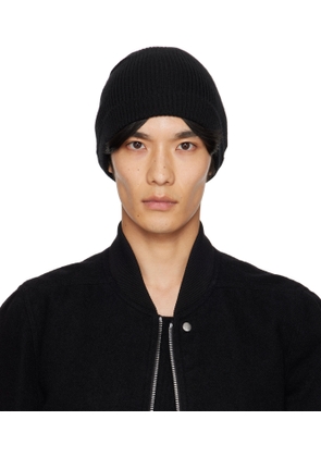 Rick Owens Black Concordians Ribbed Beanie