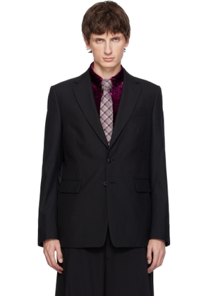 Dries Van Noten Black Slim Fit Wool Blazer