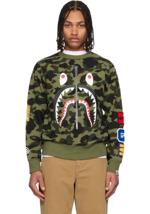 BAPE Green 1st Camo Shark Sweatshirt