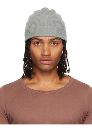 Rick Owens Gray Concordians Ribbed Beanie