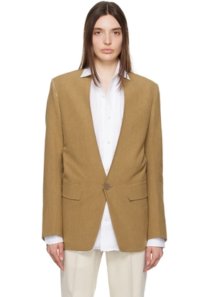 ZEGNA Tan Raw Edge Blazer