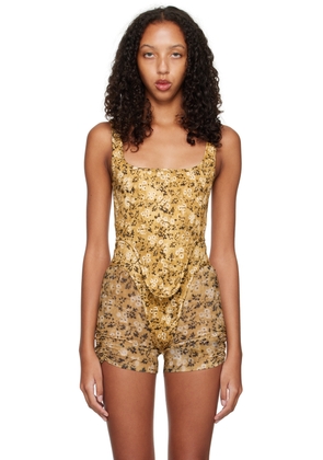 KNWLS Yellow Floral Corset