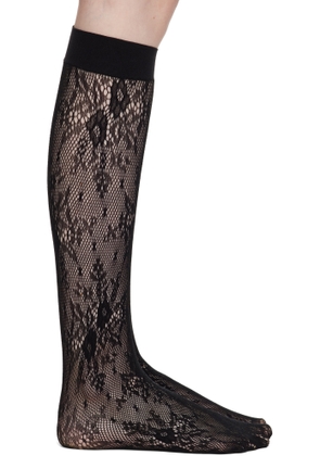 Swedish Stockings Black Rosa Lace Knee-High Socks