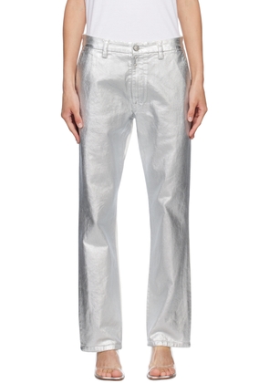 MM6 Maison Margiela Silver Painted Jeans