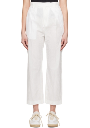 MM6 Maison Margiela White Pinstripe Trousers