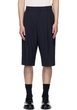 Dries Van Noten Navy Tailored Wool Shorts
