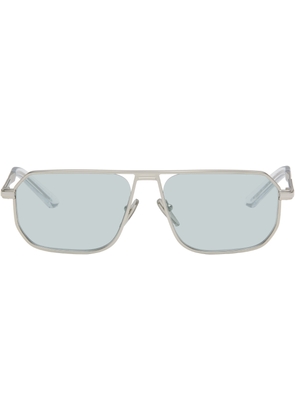 Prada Eyewear Silver Iconic Metal Plaque Sunglasses