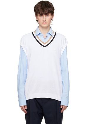 BOSS White Stripe Vest