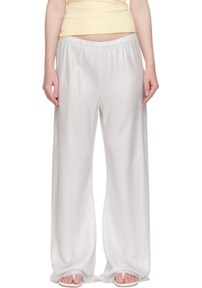 Silk Laundry Silver Bias Cut Lounge Pants