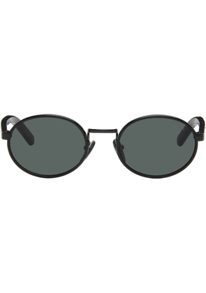 Prada Eyewear Black Iconic Metal Plaque Sunglasses