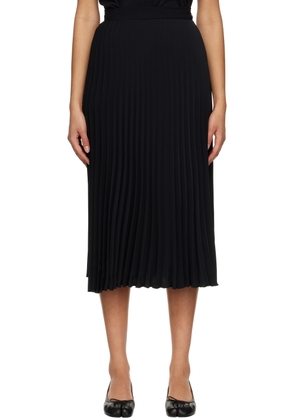 MM6 Maison Margiela Black Pleated Midi Skirt