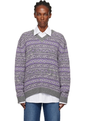 Julie Kegels Gray Kair V-Neck Sweater