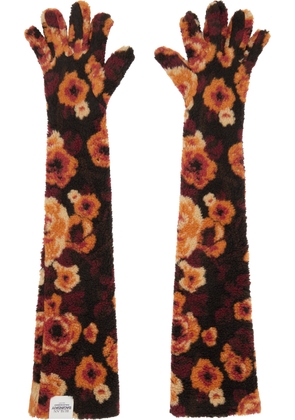 Ruslan Baginskiy Black & Orange Jacquard Faux-Fur Gloves