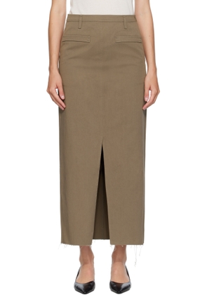 COOR Green Cotton Relaxed Long Midi Skirt