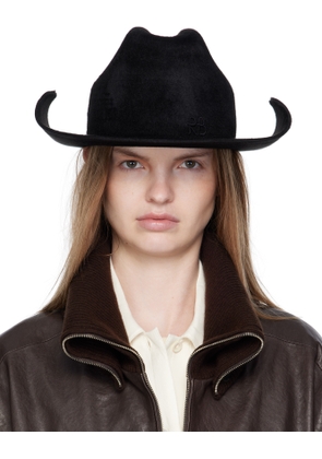 Ruslan Baginskiy Black 'RB' Monogram Cowboy Fedora