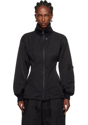 YOHJI YAMAMOTO Black Twill Darts Bomber Jacket